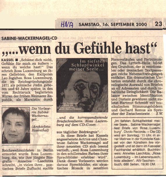 Kritik zur Rosa Luxemburg CD